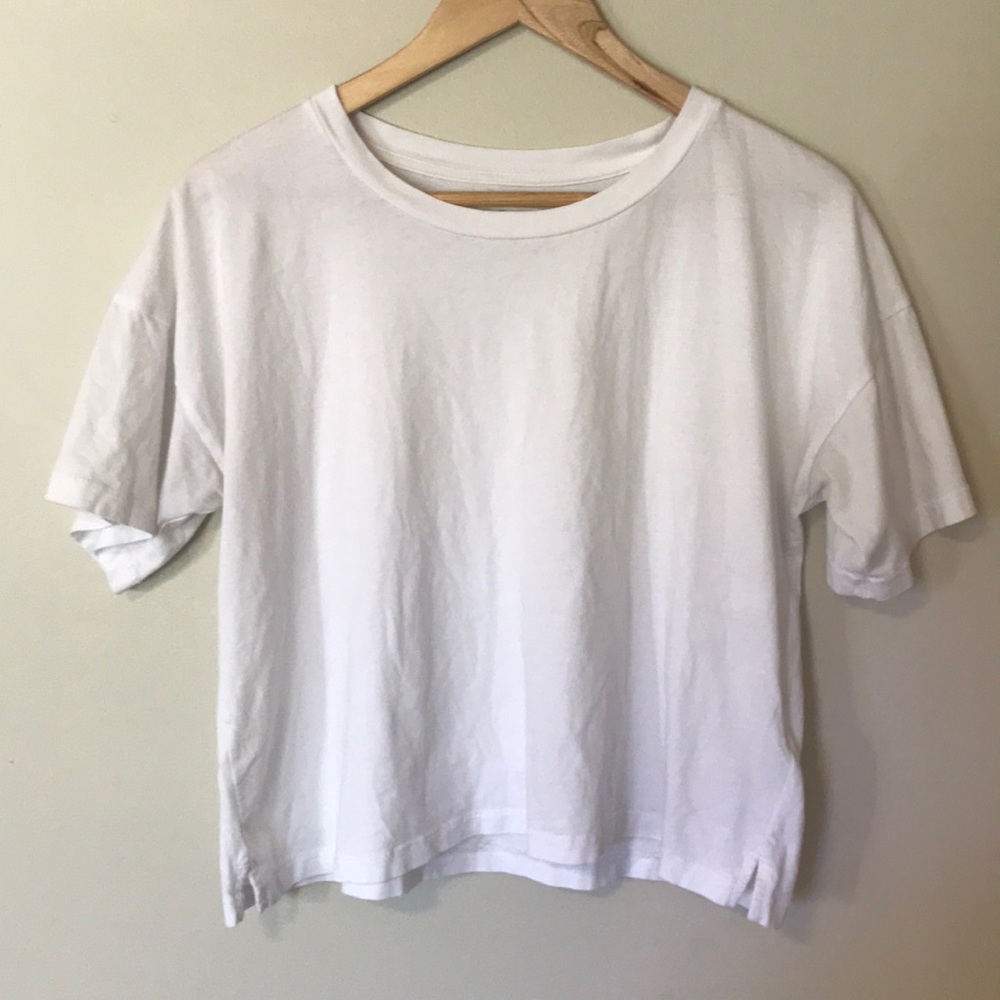 MADEWELL basic white crop top t shirt